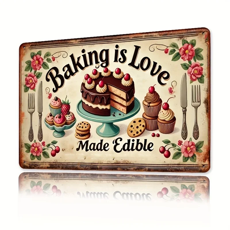 Kitchen With Baking Area - 룸 데코 빈티지 베이킹은 사랑이다 금속