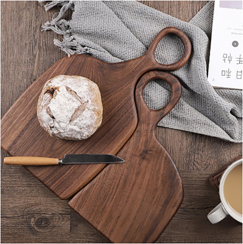 Kitchen With Baking Area - 검은 호두 단단한 도마 나무 트레이