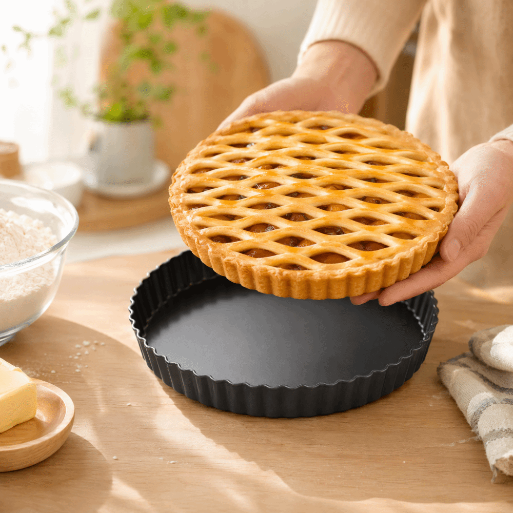 Tart Pan Loose - 전문가용 탄소강 타르트 팬 논스틱 탈착식