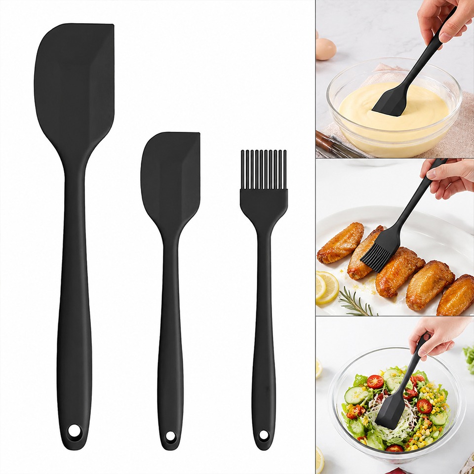 Bread Baking Kitchen Utensils - 3PCS 실리콘 주걱 세트 논스틱 주방