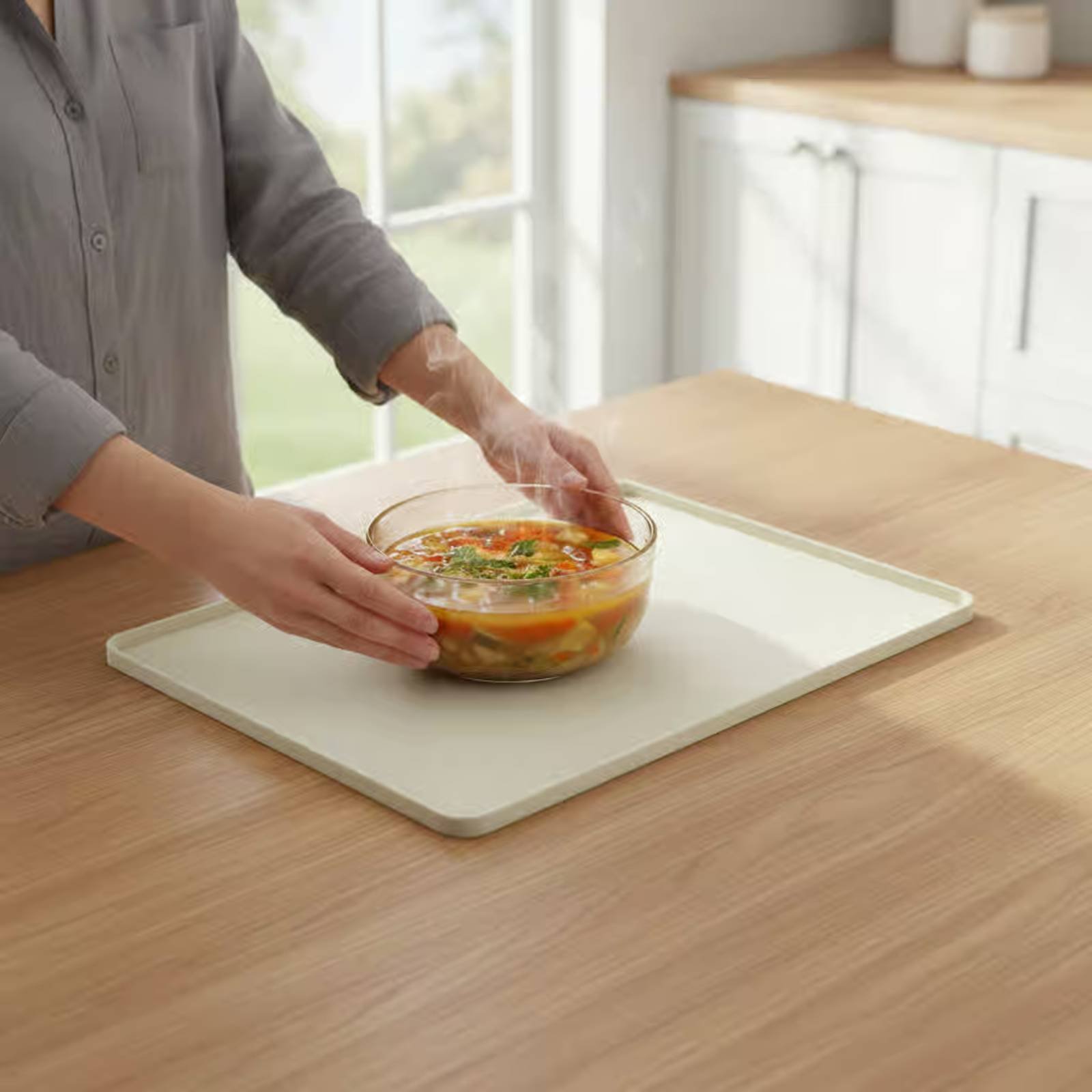 Kitchen Accessories For Baking - 실리콘 전자레인지 상단 매트, 유연한 전자레인지