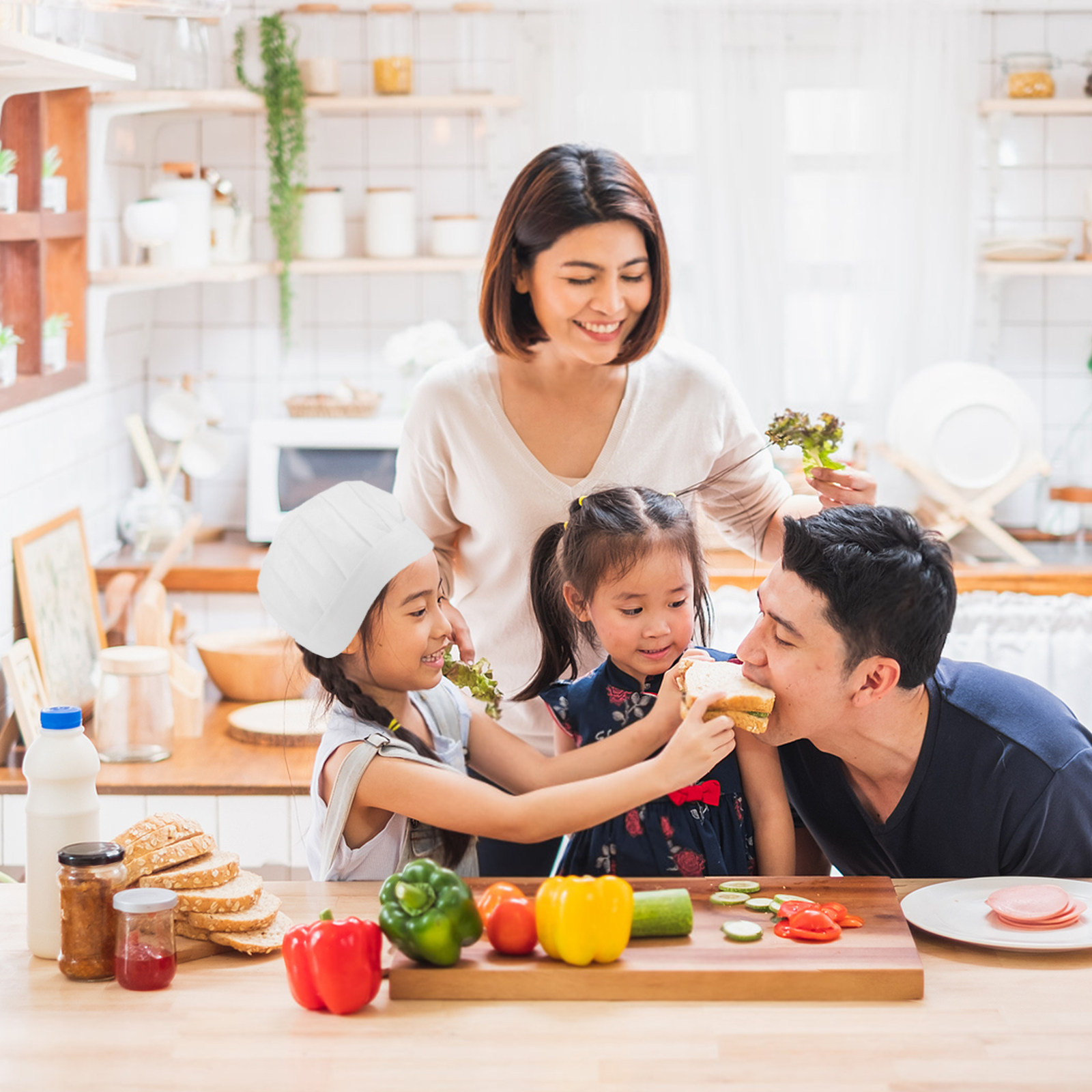15개입 어린이용 일회용 셰프 모자, 작은 흰색 부직포 - Kitchen With Baking Area 리뷰 및 가격