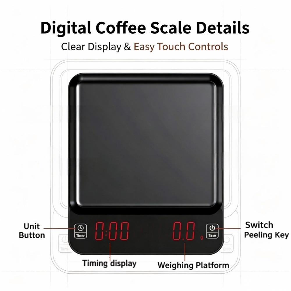 3kg/0.1g 고정밀 디지털 커피 저울, LED 휴대 - Kitchen With Baking Area 리뷰 및 가격