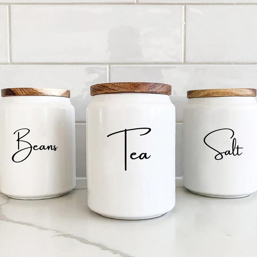 주방 정리용 캐니스터 병 라벨 스티커 방수 데칼 차 커 - Kitchen Baking Canisters 리뷰 및 가격