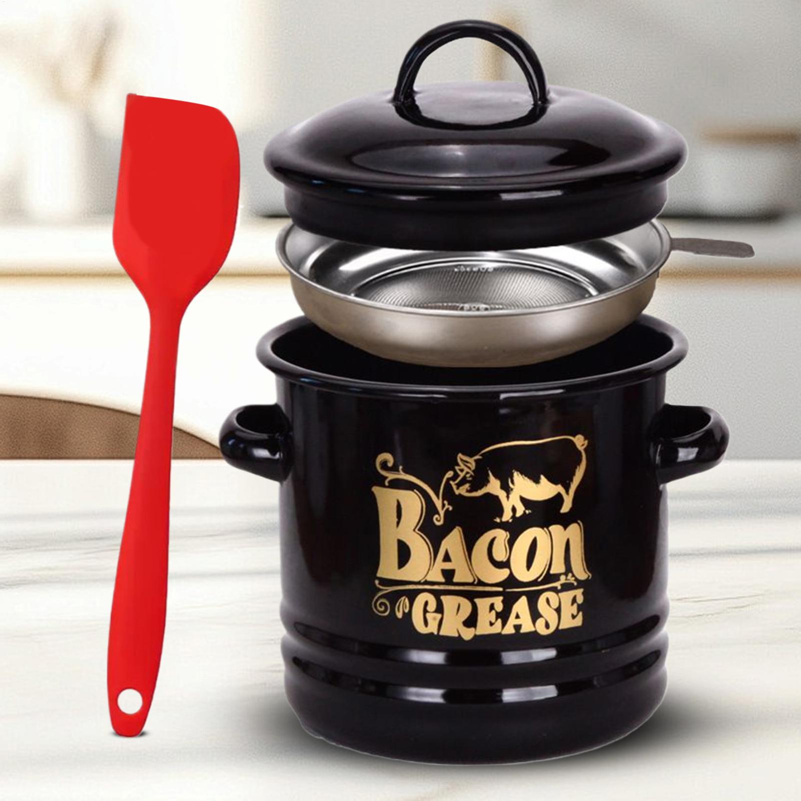 베이컨 기름 용기 1200ml 기름 저장 용기 스트레이 - Kitchen Baking Canisters 리뷰 및 가격