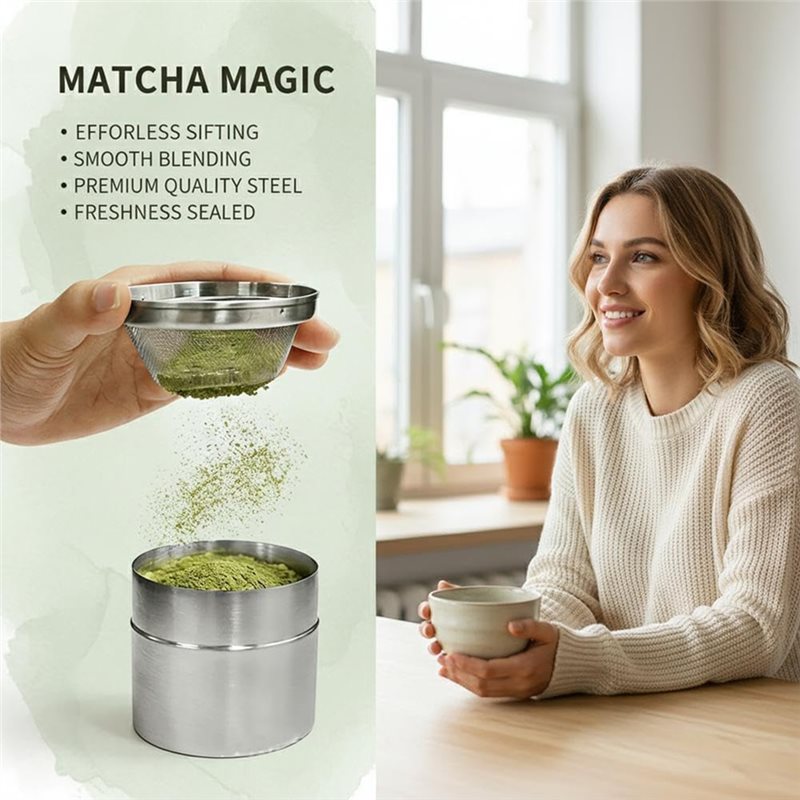 스테인리스 스틸 말차 가루 체망과 보관용 스테인리스 스 - Kitchen Baking Canisters 리뷰 및 가격