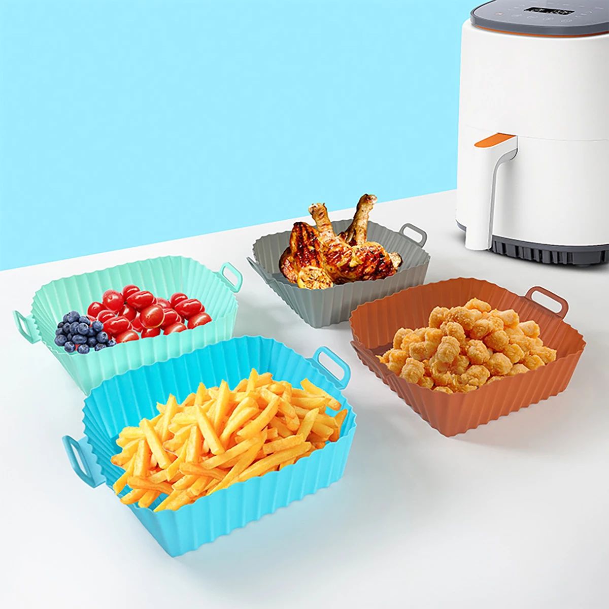 실리콘 프라이어 몰드 에어 프라이어 실리콘 라이너 냄비 - Kitchen Accessories For Baking 리뷰 및 가격